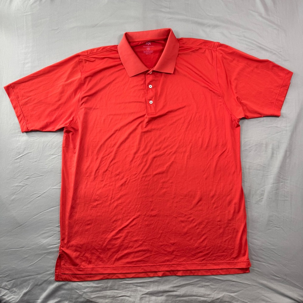 Turtleson Tour Performance Polo Shirt‎ Mens XXL Red Short Sleeve Golf Stretch
